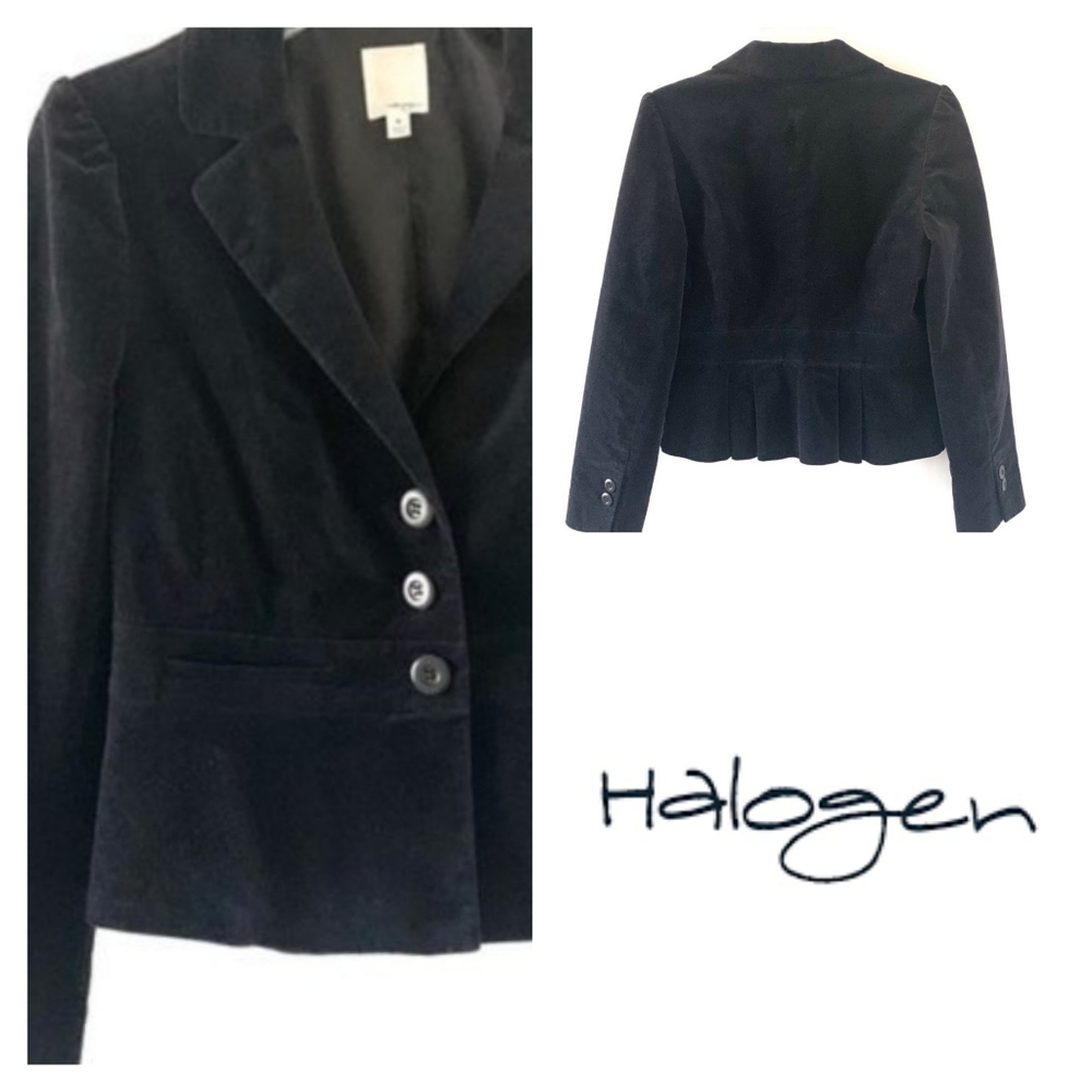 Halogen Black Velvet Blazer Size Small